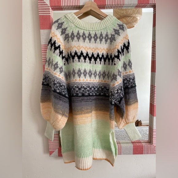 New Free People✨Frozen Forest Oversized Tunic Knit Sweater - Picture 3 of 6